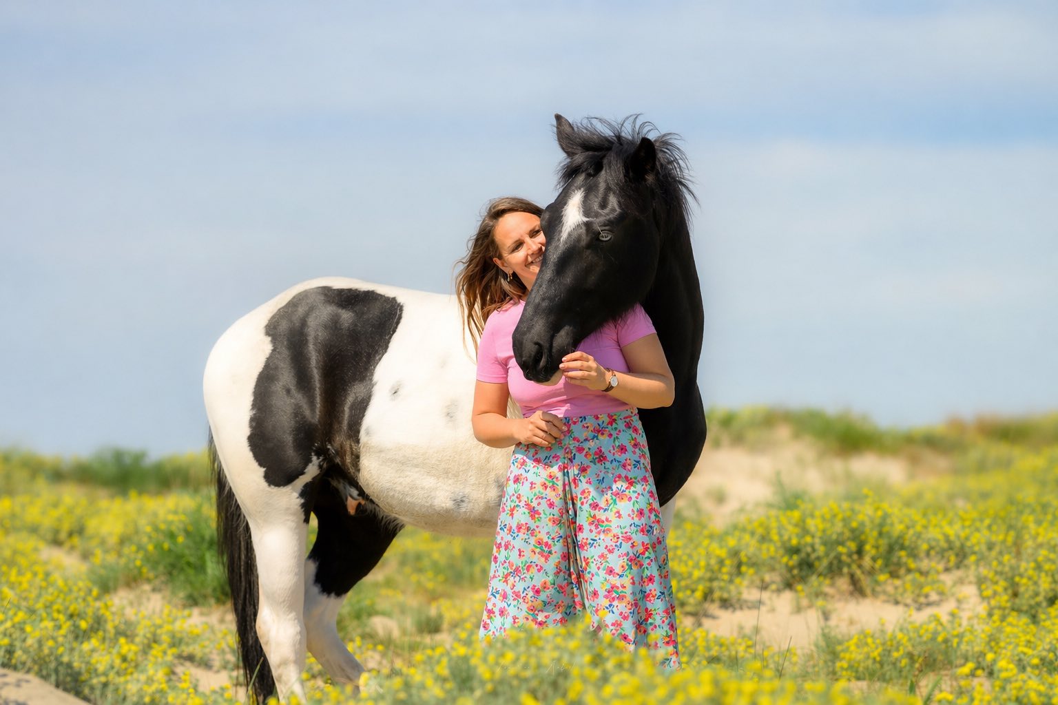 Portrait avec cheval en lumière naturelle