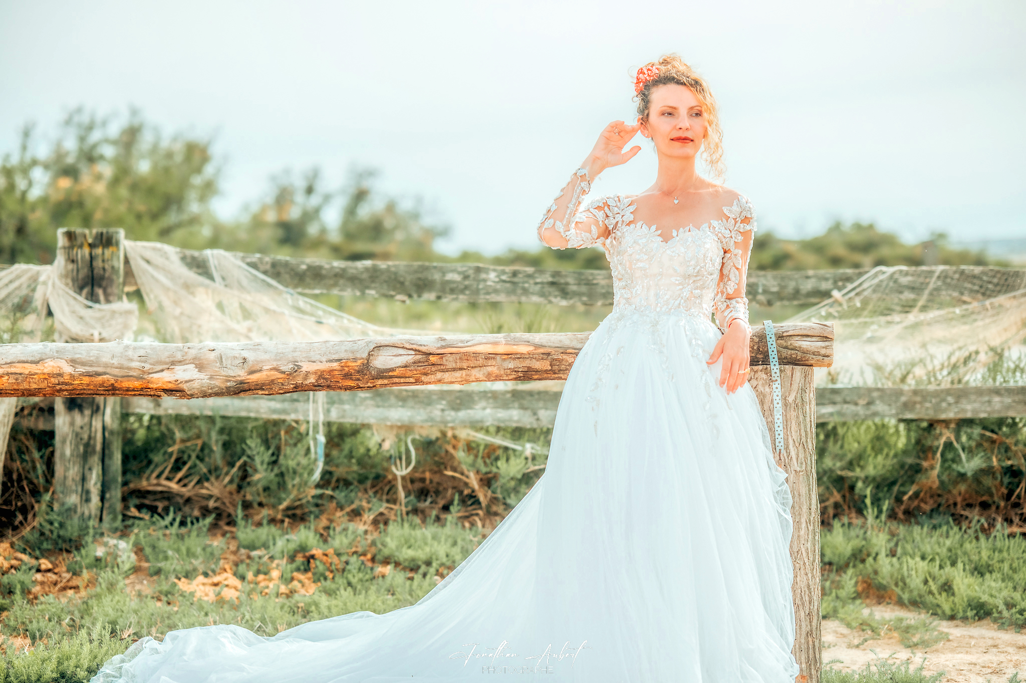 Portrait de mariée en lumière naturelle